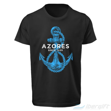 Açores T-Shirt ’’Âncora Azores Since 1439’’ (Ts2024-07) Preto / 5/6 - T-Shirts