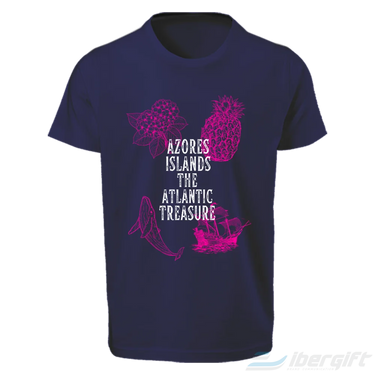 Açores T-Shirt ’’Atlantic Treasure’’ (Ts2024-10) Azul Escuro / 5/6 - T-Shirts