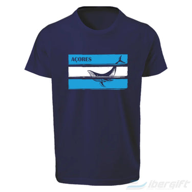 Açores T-Shirt Baleia Faixas (Ts2020-02) Azul Escuro / 5/6 - T-Shirts