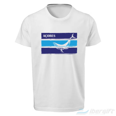 Açores T-Shirt Baleia Faixas (Ts2020-02) Branco / 5/6 - T-Shirts