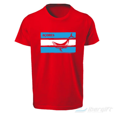 Açores T-Shirt Baleia Faixas (Ts2020-02) Vermelho / 5/6 - T-Shirts