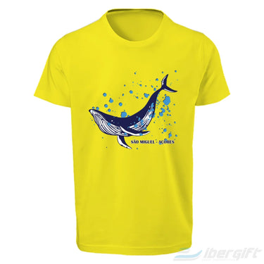 Açores T-Shirt Baleia Splashes (Ts2020-14) Amarelo / 5/6 - T-Shirts