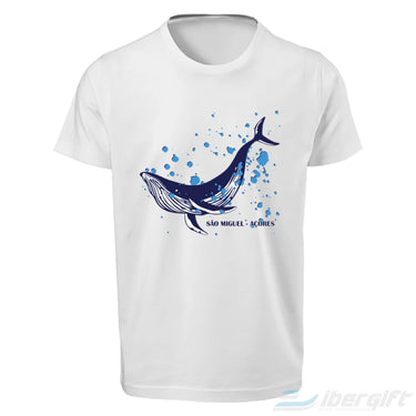 Açores T-Shirt Baleia Splashes (Ts2020-14) Branco / 5/6 - T-Shirts