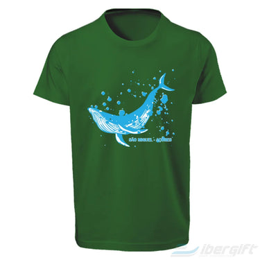 Açores T-Shirt Baleia Splashes (Ts2020-14) Verde Escuro / 5/6 - T-Shirts