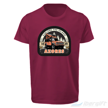 Açores T-Shirt ’’Explore The Island’’ (Ts2024-03) Bordô / 5/6 - T-Shirts