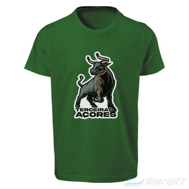 Açores T-Shirt Touro Ilustração (Ts2023-02) Verde Escuro / 5/6 - T-Shirts