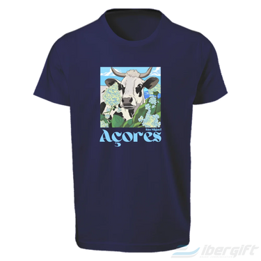 Açores T-Shirt ’’Vaca São Miguel’’ (Ts2024-09) Azul Escuro / 5/6 - T-Shirts