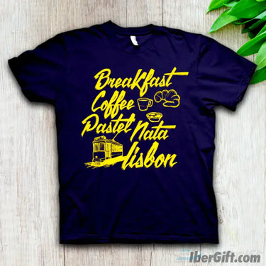 Breakfast In Lisbon T-Shirt – Ibergift Ts2017-07 Azul Escuro / 5/6 Portugal - Roupas T-Shirts