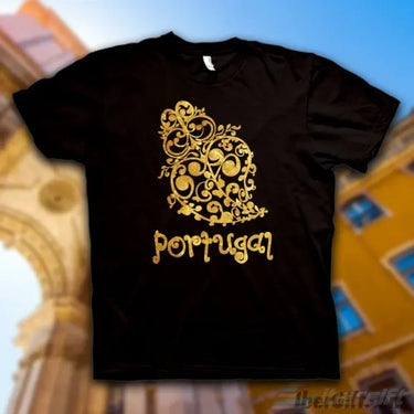 Coração De Viana Dourado T-Shirt – Ibergift Ts2017-08 Preto / 5/6 Portugal - Roupas T-Shirts