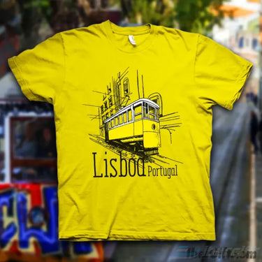 Elevador Da Glória Lisboa T-Shirt – Ibergift Ts2017-26 Amarelo / 5/6 Portugal - Roupas T-Shirts