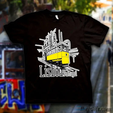 Elevador Da Glória Lisboa T-Shirt – Ibergift Ts2017-26 Preto / 5/6 Portugal - Roupas T-Shirts