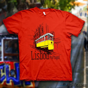 Elevador Da Glória Lisboa T-Shirt – Ibergift Ts2017-26 Vermelho / 5/6 Portugal - Roupas T-Shirts