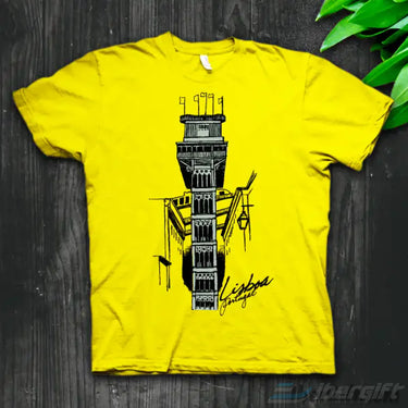 Elevador De Santa Justa T-Shirt – Ibergift Ts2017-25 Amarelo / 5/6 Portugal - Roupas T-Shirts