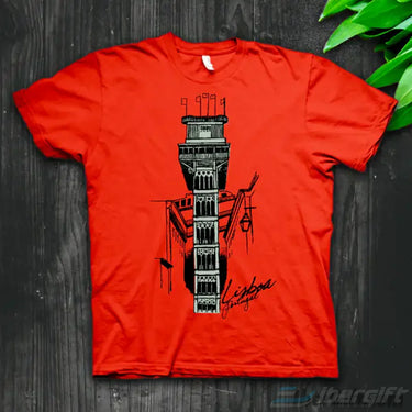 Elevador De Santa Justa T-Shirt – Ibergift Ts2017-25 Vermelho / 5/6 Portugal - Roupas T-Shirts