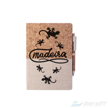 Notebook A5 Argola Cortiça C/ Caneta (Ibblcn/02) Madeira - Notebooks A6