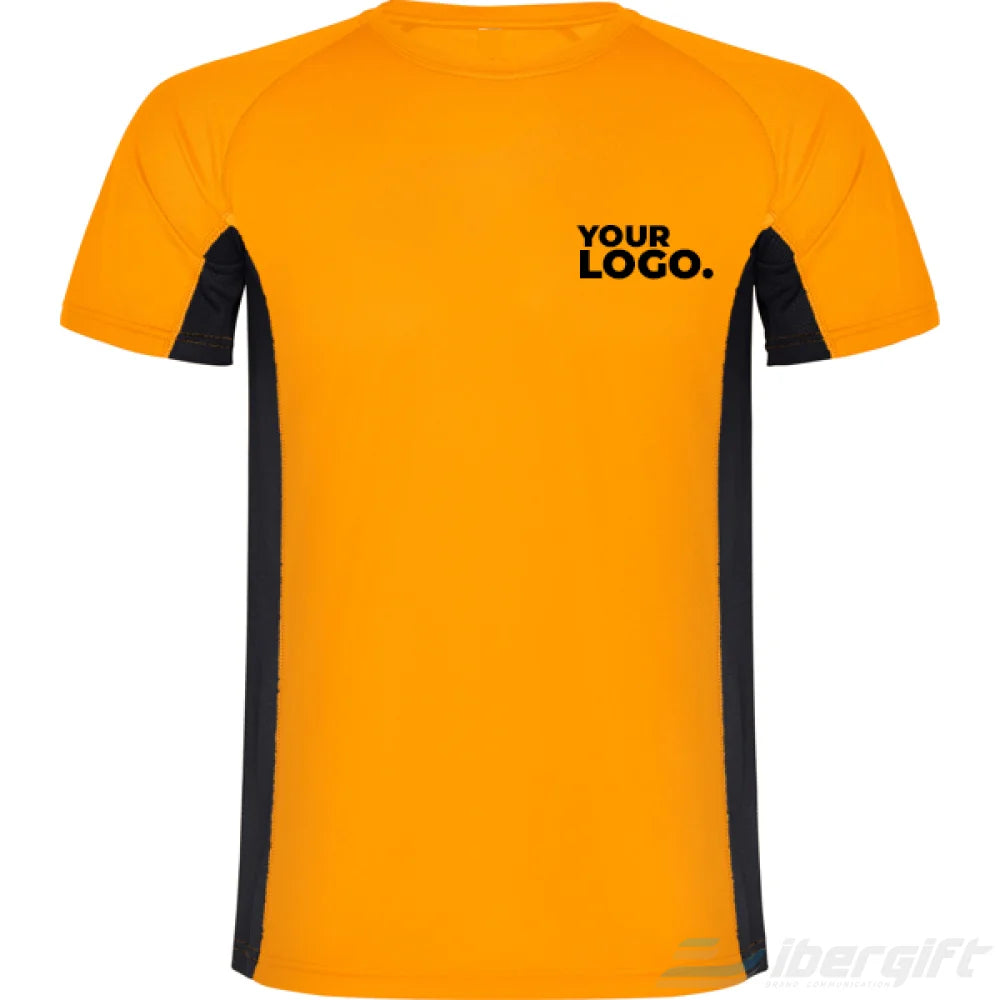 T-Shirt Bicolor Lateral Laranja/Preto / 5/6 Corporate - Têxtil Técnico