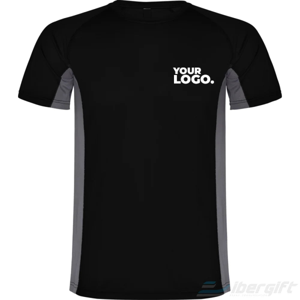T-Shirt Bicolor Lateral Preto/Cinza / 5/6 Corporate - Têxtil Técnico
