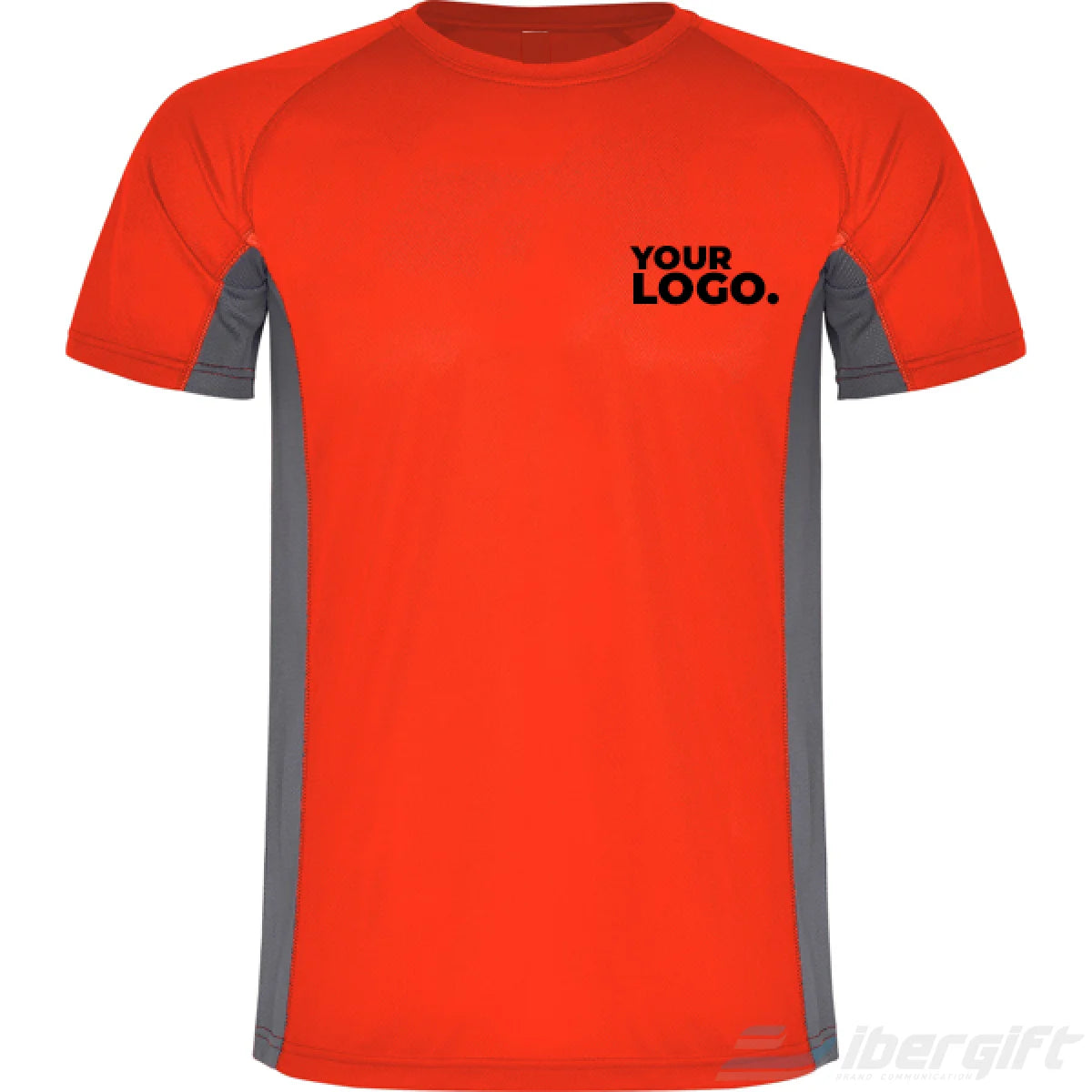T-Shirt Bicolor Lateral Vermelho/Cinza / 5/6 Corporate - Têxtil Técnico