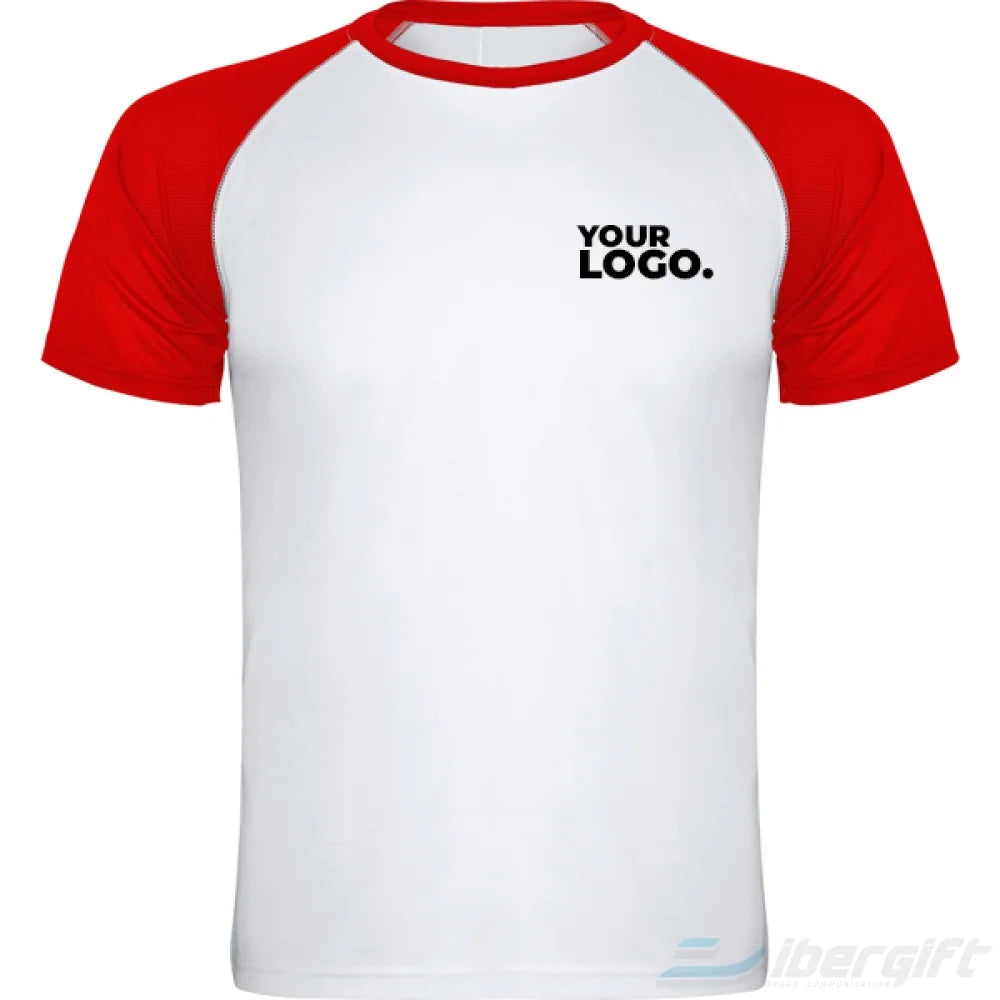 T-Shirt Técnica Bicolor Branco/Vermelho / 5/6 Corporate - Têxtil Técnico